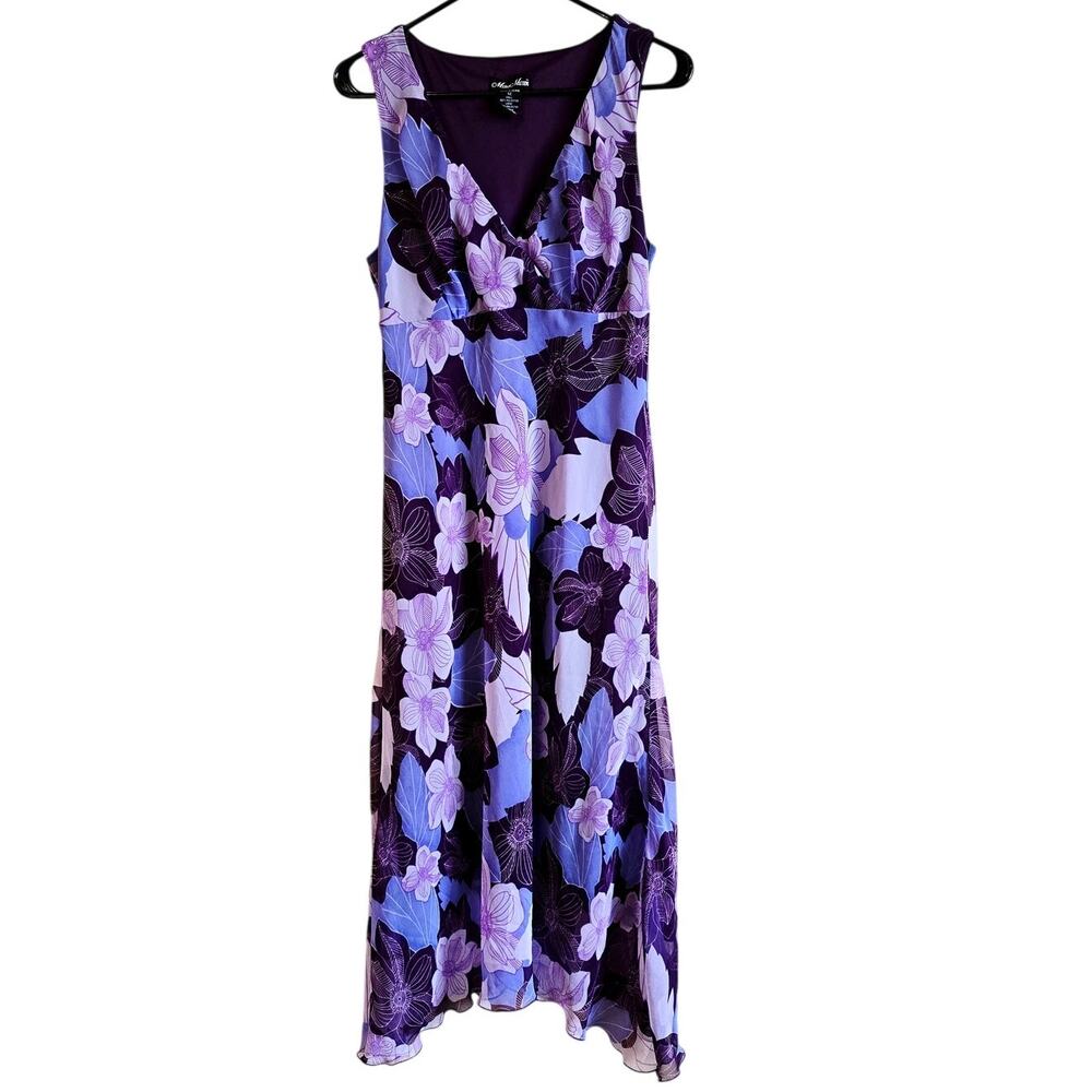 Vintage Meghan Matthews floral 90's midi dress size 12